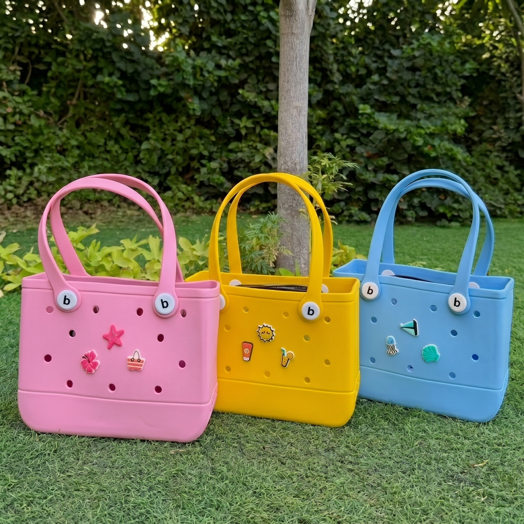 Beach Tote Bag with Charms