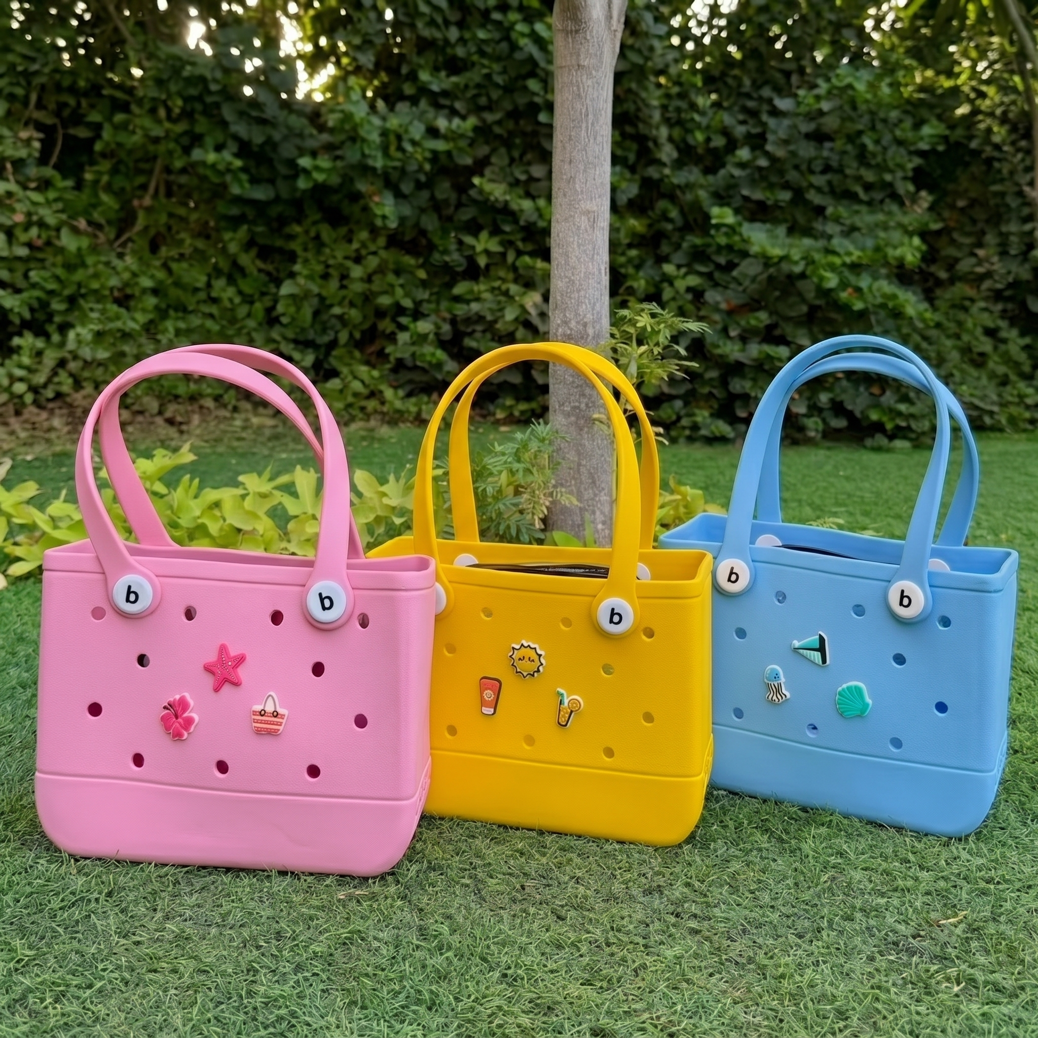 Beach Tote Bag with Charms