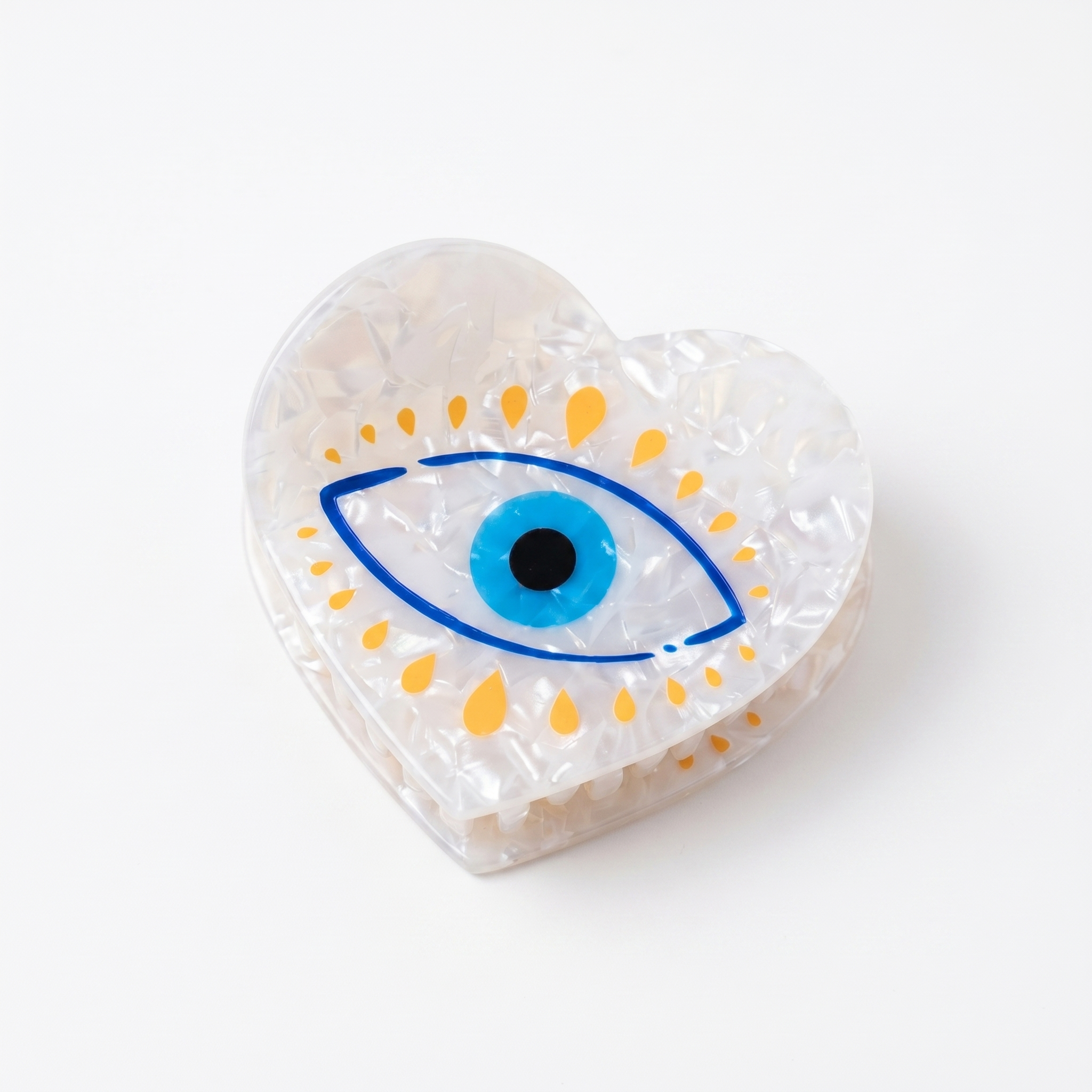 Heart Evil Eye Hair Clip